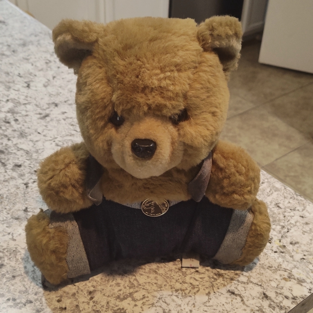 Vintage 1981 Jordache teddy bear.
